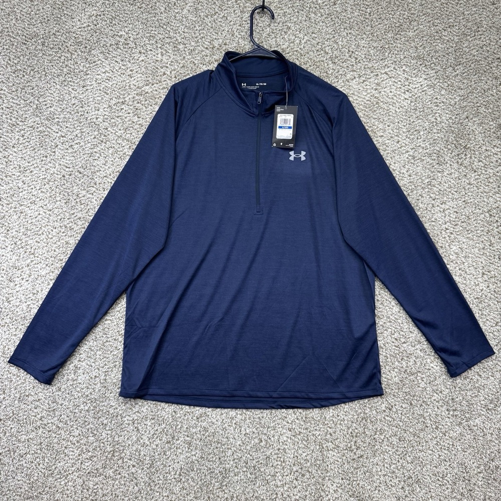 NEW Under Armour Tech 2.0 1/2 Zip Mens Size XL Blue Breathable Pullover Half Zip